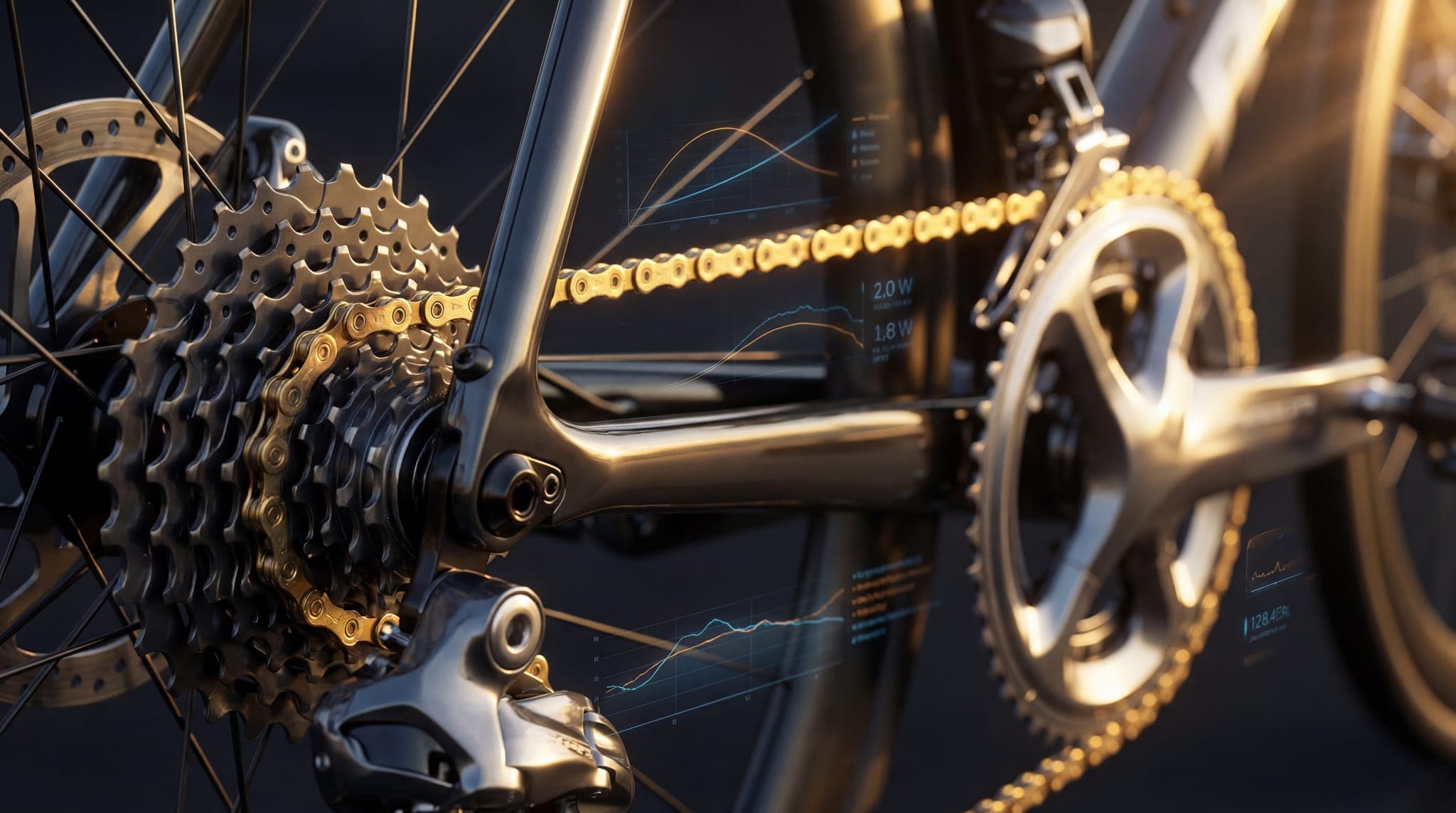 Close-up of a bicycle drivetrain
